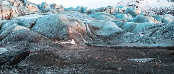 Papier Peint photo Glaciers Glacier Vatnajokull, Islande, partie du parc national du Vatnajokull. Panorama