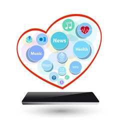 smart watch new technology electronic device with apps icons on