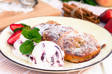 Apple rings in batter
