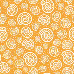 Shell seamless pattern on spotted background. Good for children's stuff, wrapping paper, scrapbooking and stationery supplies. 