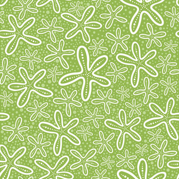 Shell seamless pattern on spotted background. Good for children's stuff, wrapping paper, scrapbooking and stationery supplies. 