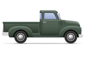 old retro car pickup vector illustration