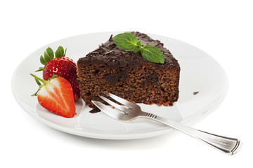 Chocolate Cake Isolated on white background