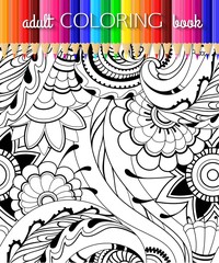 Spring or Summer flowers pattern - Adult coloring page. Vector illustration.