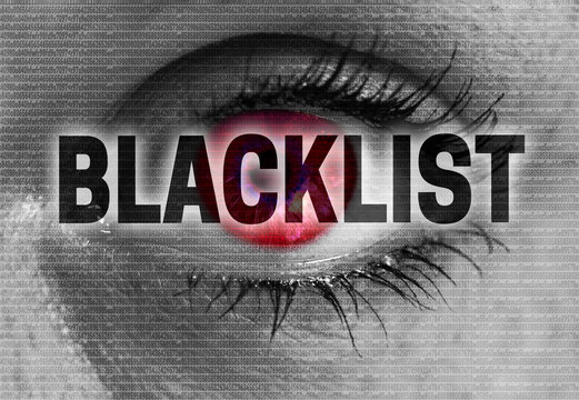 blacklist eye looks at viewer concept