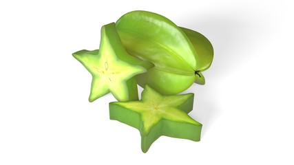 Starfruit, Carambola isolated on white background