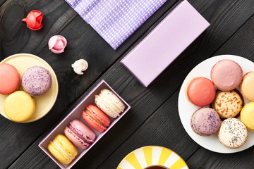 French delicious dessert macaroons
