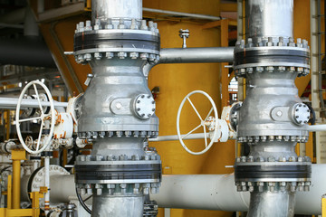 Valves manual in the process. Production process used manual valve to control the system, duplex...