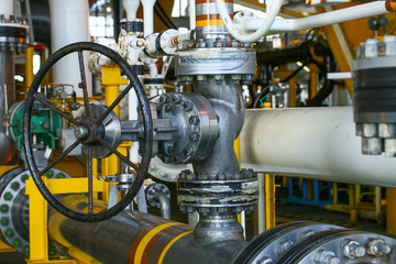Valves manual in the process. Production process used manual valve to control the system, duplex...