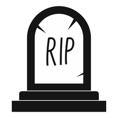 Grave icon, black simple style