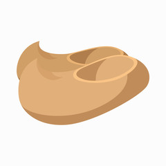 Wooden shoes icon, cartoon style
