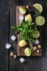 Ingredients for ice green tea