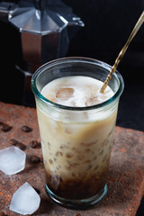 Ice coffee with cream