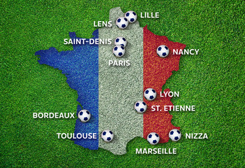 Infographie Villes de l'Euro 2016 France