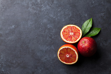 Fresh ripe red oranges