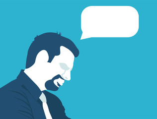 flat illustration man says