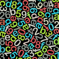 Abstract Data background: multicolor Hexadecimal Code оn Black, No Gradients, vector illustration