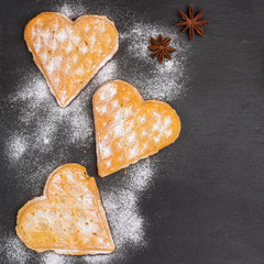 Breakfast with belgian waffles