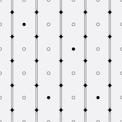 Vector monochrome minimalistic pattern. Modern stylish texture. Repeating geometric tiles rounds, dots, stripes, strokes