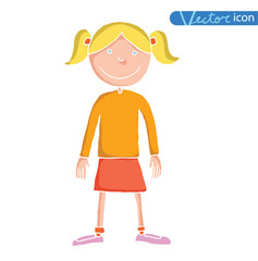 girl, vector illustration. black color, black