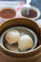 breakfast, dim sum 'Hagao' in bamboo basket