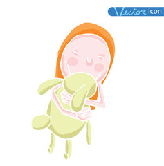 girl, vector illustration. black color, black