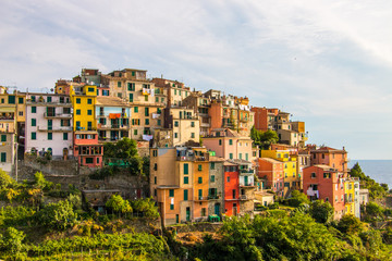 Obraz premium Corniglia, a coastal hilltop village in Cinque Terre, Italy 