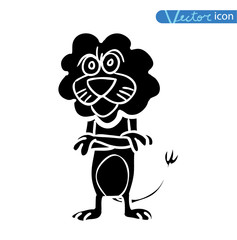 lion icon, vector illustration
