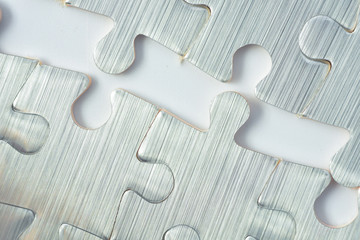 Close up silver puzzle