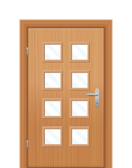 Door with vision panels. Isolated vector illustration on white background.