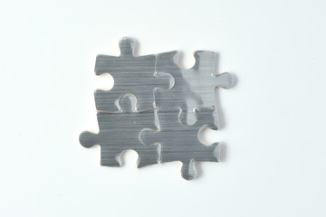 Close up silver puzzle