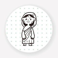 Indian woman doodle