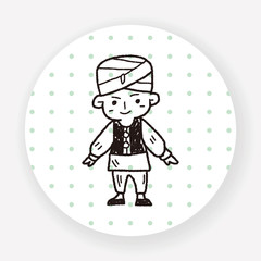 indian people doodle