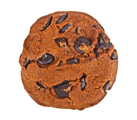 Chocolate chip cookie isolated on white background
