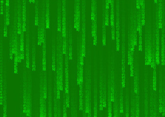 Green Japan matrix background, computer generated code with Japanese and Chinese characters.