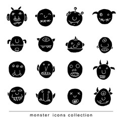 set of cartoon monsters. vector illustration