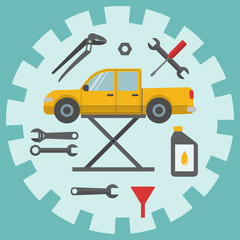 Car repair service icons