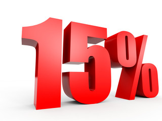 Discount 15 percent off. 3D illustration.