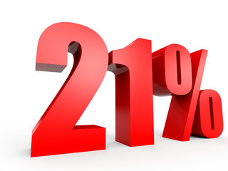 Discount 21 percent off. 3D illustration.