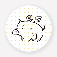 flying pig doodle