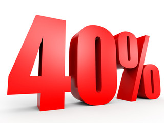 Discount 40 percent off. 3D illustration.