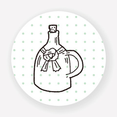 wine bottle doodle
