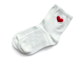 white socks isolated on white background