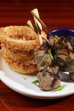 pork ppq and squid ring fried