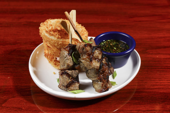 pork ppq and squid ring fried