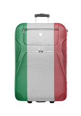 Suitcase with Italy flag isolated. T