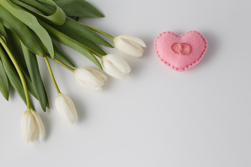 tulip and gold engagement ring