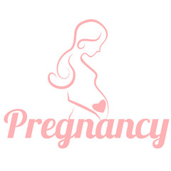 Vector illustration of pregnancy. Stylized vector symbol
