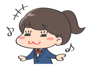 学生　女の子　ごきげん