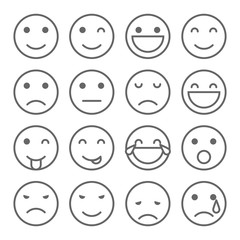 Emoji faces simple icons